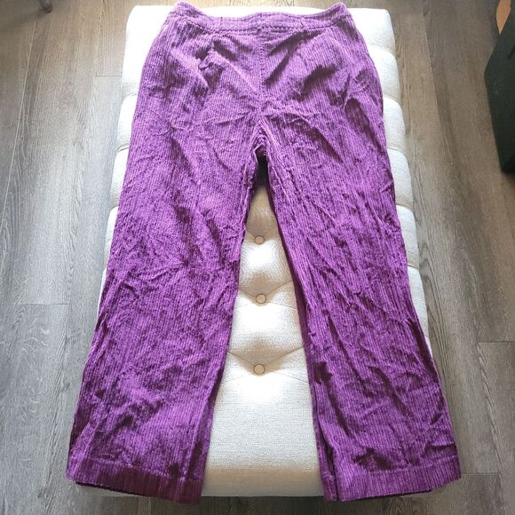 Farm Rio Corduroy Burgundy Wide-leg Trousers Womens XLarge - Picture 4 of 15